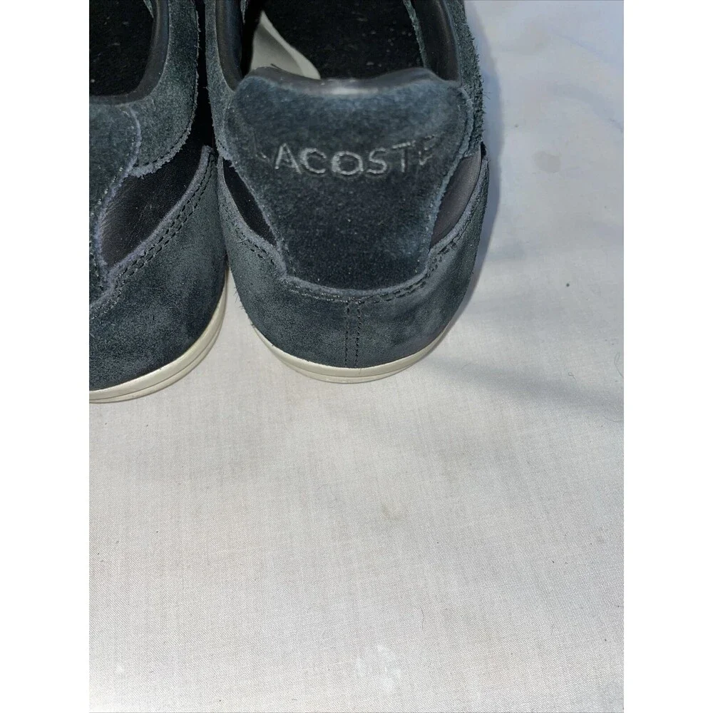 Lacoste Casual Sneakers Mens Size 13 M Black Leather Lace Up Fashion Shoes